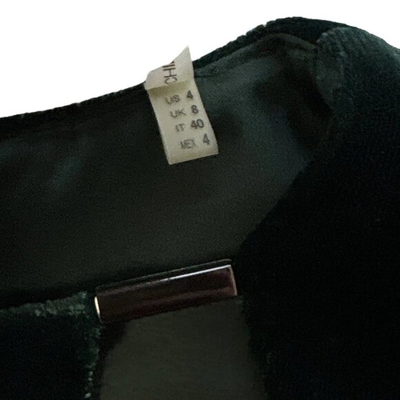 Elie Tahari Jemra Velvet Velour Keyhole Cocktail Evening Dress Green Size US 4 - Picture 8 of 10